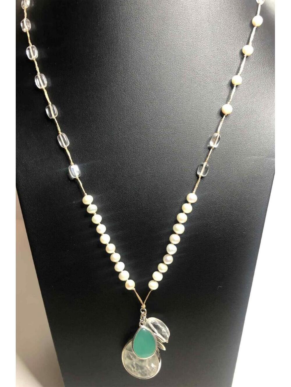 8037 Silpada Sterling 925 Oh-So-Pretty Quart Pearl pendant Necklace 33gram N2108